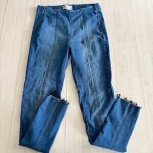 Free People Jeans 26 Elastic Waist Pull On Skinny High Waisted Denim Stretch